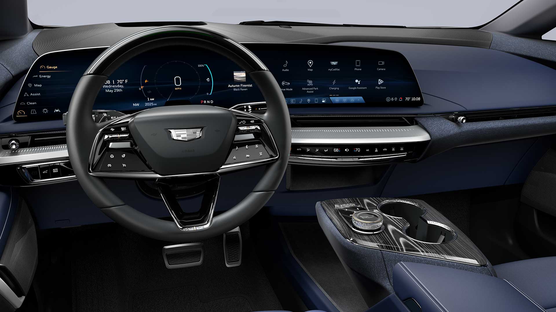 Cadillac Optiq steering wheel and 33-inch Horizon Display