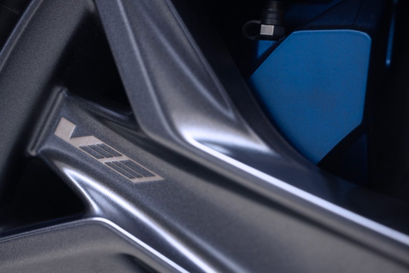 Close-up of the 2026 OPTIQ-V Brembo Performance Front Brakes | Arnie Bauer Cadillac in Matteson IL