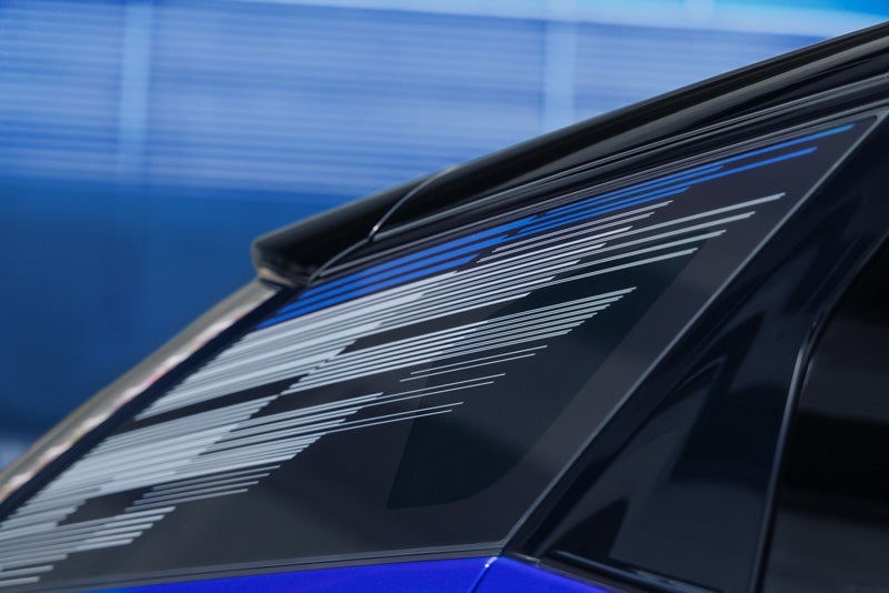 Close-up of the Modern Pattern on the 2026 OPTIQ-V Rear Quarter Glass | Arnie Bauer Cadillac in Matteson IL